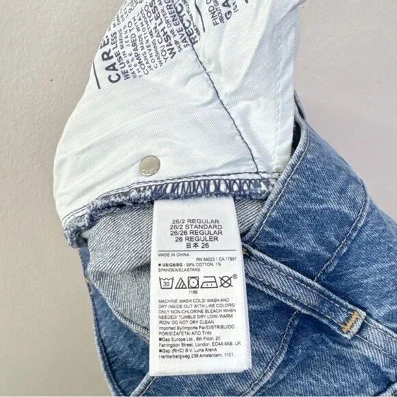 Gap Womens 26 Cheeky High Rise Straight Leg Medium Wash Jeans - Picture 12 of 16